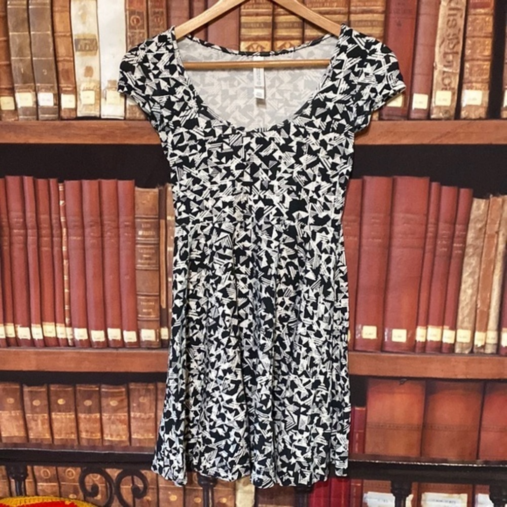 Aeropostale Black White Fit & Flare Skater Dress XS